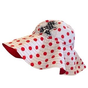 Disney Parks Reversible Minnie Mouse  PolkaDot Foldable wide brim Floppy Sun Hat